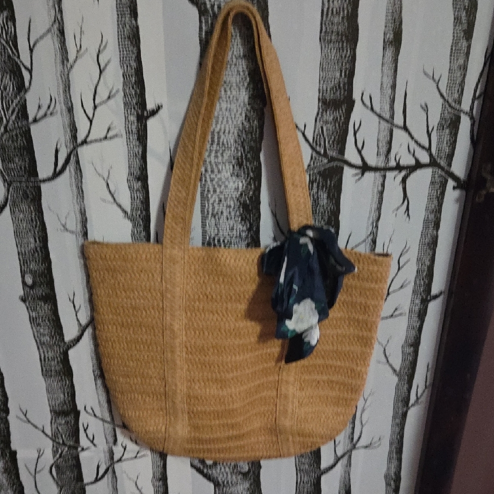 Draper James Woven Tote Bag with Scarf Accent